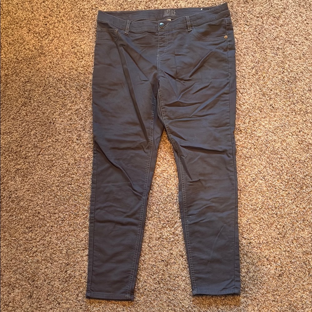 Justice Dark Gray Mid Rise Jeggings